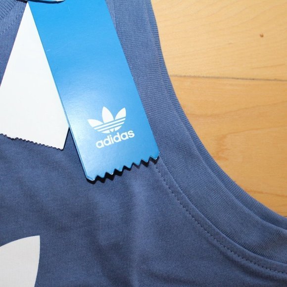 NWT ADIDAS ORIGINAL MEN'S LOGO TREFOIL TANK TOP BLUE - Picture 6 of 7